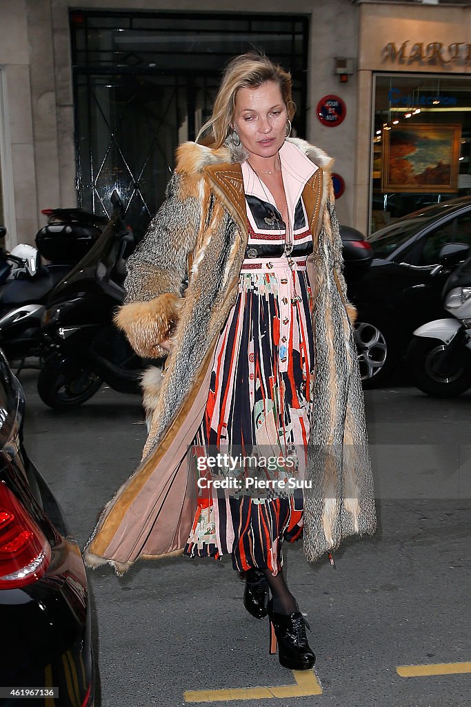 Kate Moss Sighting In Paris  -  January 22, 2015