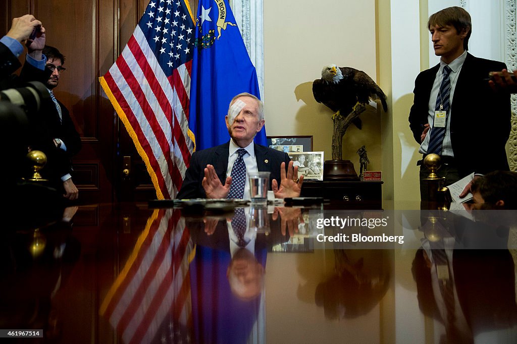 Senator Harry Reid Holds News Conference On Senate Democratic Priorities