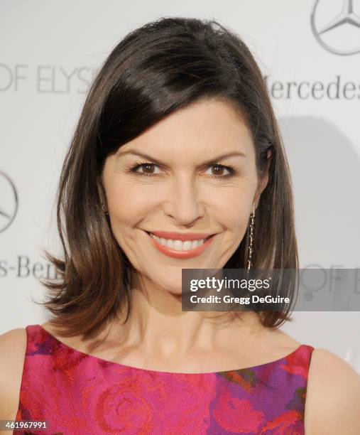 Actress Finola Hughes arrives at The Art of Elysium's 7th Annual HEAVEN Gala at the Guerin Pavilion at the Skirball Cultural Center on January 11,...