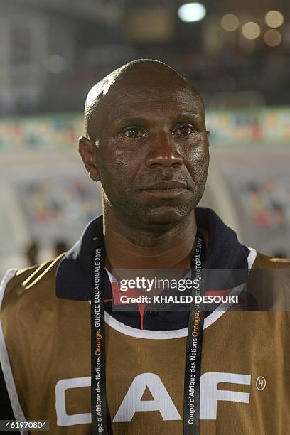 Democratic Republic of the Congo's coach Florent Ibenge attends the 2015 African Cup of Nations group B football match between Cape Verde and...