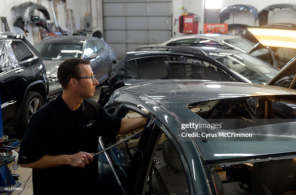 Auto body shops in the Denver metro area are packed with cars. Cars with hail damage from last year and cars needing repair from the winter collision season have filled the garages.