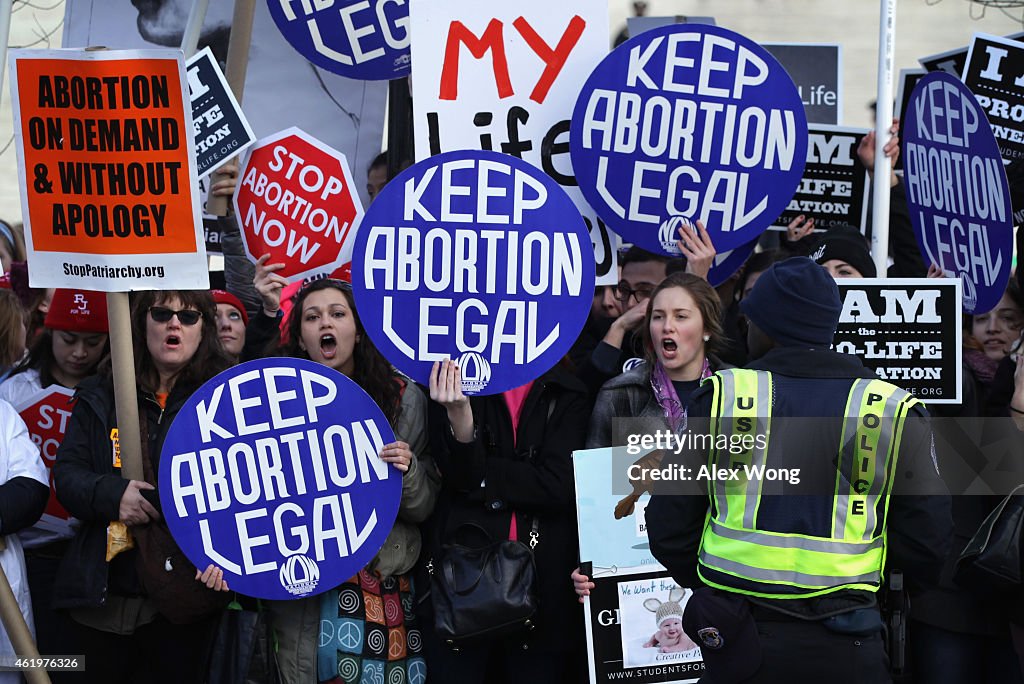 Annual March For Life Protests 1973 Roe v. Wade Ruling In Washington