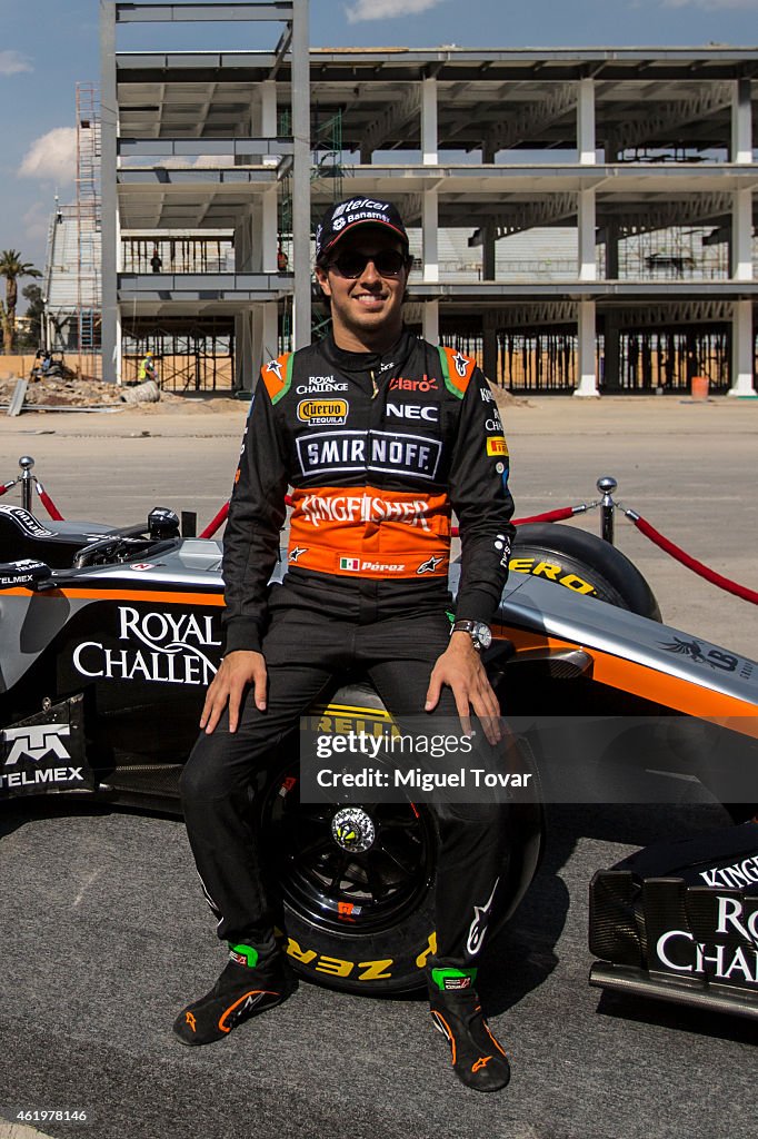 Mexican Driver Sergio Perez Visits Hermanos Rodriguez Circuit