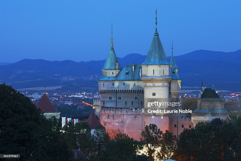 Bojnice Castle at dusk, Bojnice, Slovakia