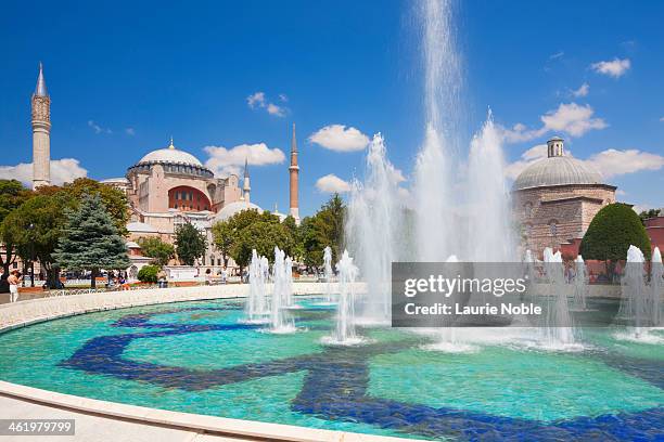 fountain in sultan ahmet park, hagia sophia - bathhouse stock pictures, royalty-free photos & images