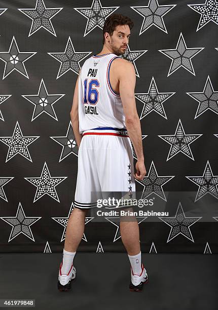 Pau Gasol of the Chicago Bulls poses for an All Star Starter photo on January 22, 2015 at the Ritz Carlton in Boston, Massachusetts. NOTE TO USER:...