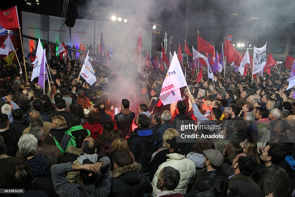 Public meeting of Greece's Syriza Party leader Tsipras in Athens
