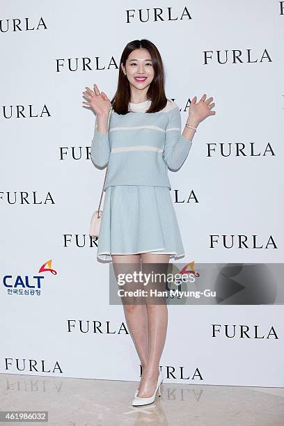 Sulli of girl group f attends the FURLA 2015 SS presentation at COEX Mall on January 22, 2015 in Seoul, South Korea.