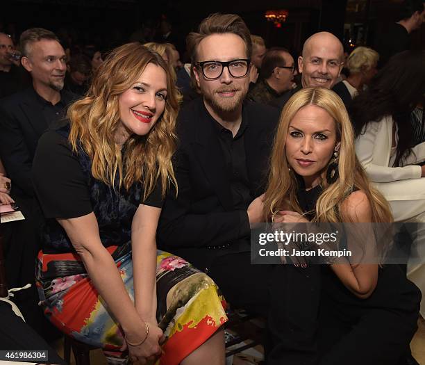 Actress Drew Barrymore, honoree Ariel Foxman and designer Rachel Zoe attend The DAILY FRONT ROW "Fashion Los Angeles Awards" Show at Sunset Tower on...