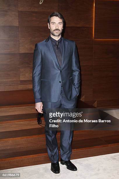 Luca Calvani attends the Ferragamo show as a part of Milan Fashion Week Menswear Autumn/Winter 2014 on January 12, 2014 in Milan, Italy.