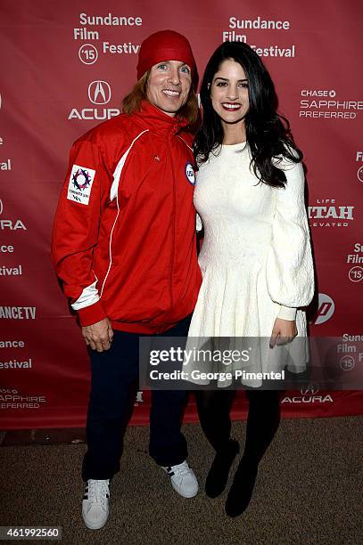 Director Bryan Buckley and actress Kiana Madani attend "The Bronze" Premiere at the Eccles Center Theatre during the 2015 Sundance Film Festival on...