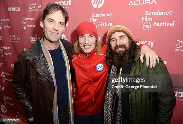 Composer John Nau, director Bryan Buckley and composer Andrew Feltenstein attend "The Bronze" Premiere at the Eccles Center Theatre during the 2015...