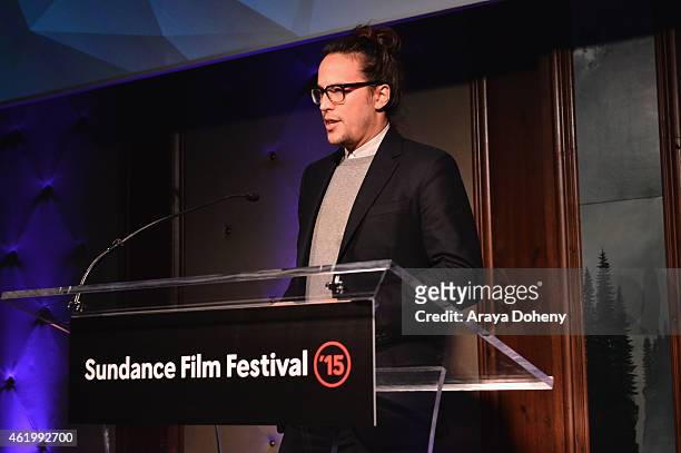 Director Cary Fukunaga speaks onstage at the An Artist At The Table: Dinner Program during the 2015 Sundance Film Festival on January 22, 2015 in...