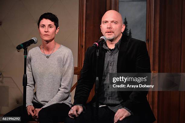 Beth Malone and Michael Cerveris speak onstage at the An Artist At The Table: Dinner Program during the 2015 Sundance Film Festival on January 22,...