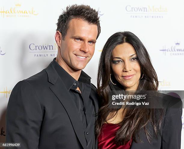 Actor Cameron Mathison and his wife Vanessa Arevalo arrives at the Hallmark Channel & Hallmark Movie Channel 2014 Winter TCA Party at The Huntington...