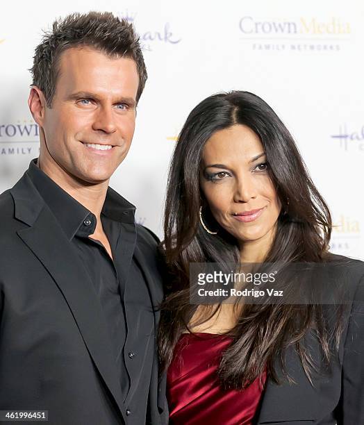 Actor Cameron Mathison and his wife Vanessa Arevalo arrives at the Hallmark Channel & Hallmark Movie Channel 2014 Winter TCA Party at The Huntington...