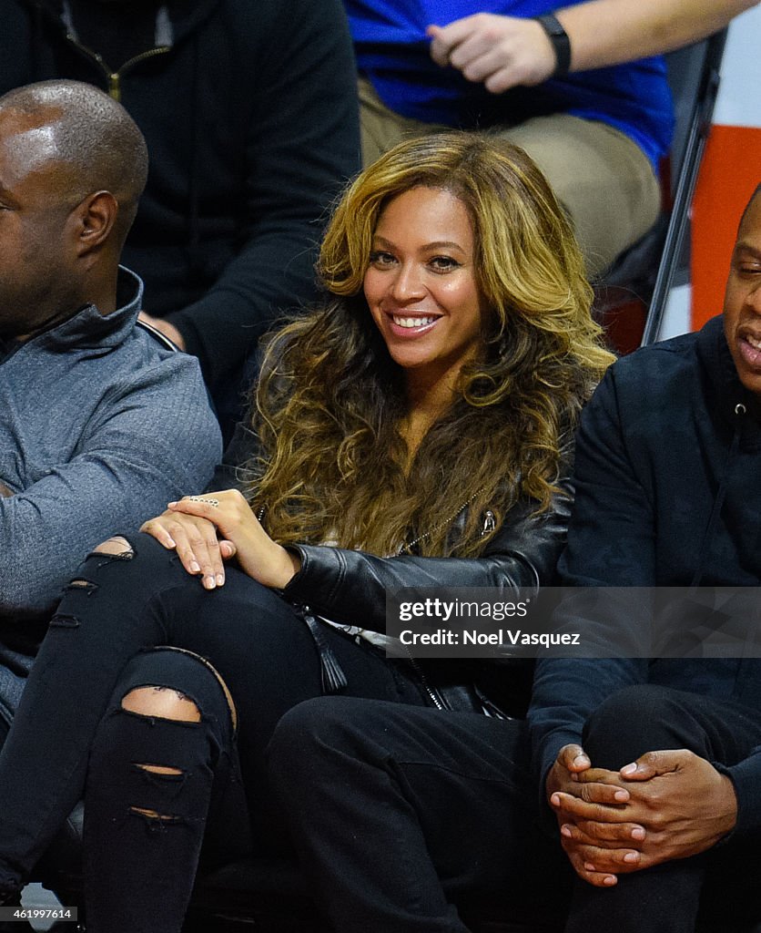 Celebrities At The Los Angeles Clippers Game