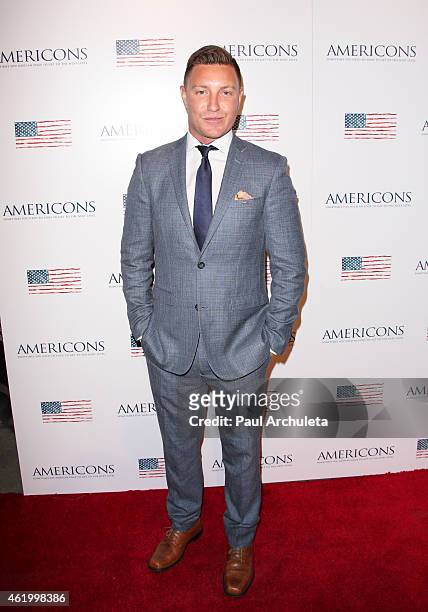 Actor Lane Garrison attends the screening of "Americons" at ArcLight Cinemas on January 22, 2015 in Hollywood, California.