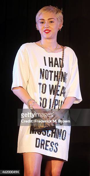 Singer Miley Cyrus attends The DAILY FRONT ROW "Fashion Los Angeles Awards" at the Sunset Tower Hotel on January 22, 2015 in West Hollywood,...