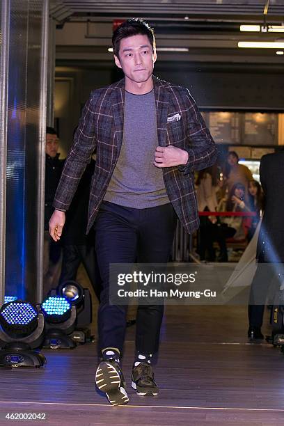 South Korean actress Ji Jin-Hee attends the VIP screening of "Gangnam Blues" at COEX Mega Box on January 20, 2015 in Seoul, South Korea. The film...