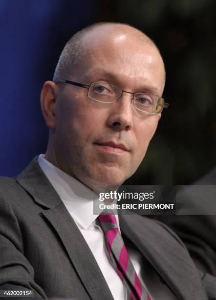 German Labour Secretary of State, Jorg Asmussen, attends a symposium Les Entretiens du Tresor at the Economy Ministry in Paris on January 23, 2015....