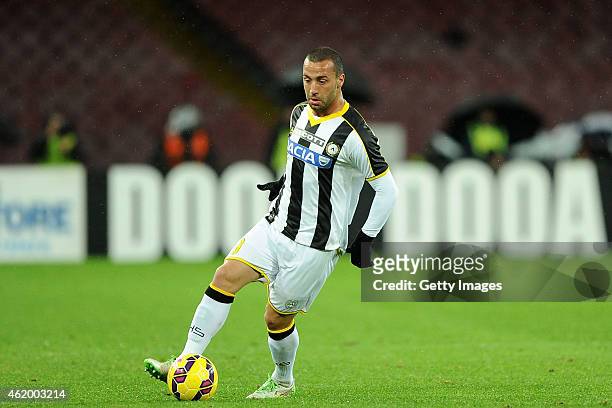 Dos Santos Torres Guilherme of Udinese in action during the TIM CUP match between SSC Napoli and Udinese Calcio at the San Paolo Stadium on January...
