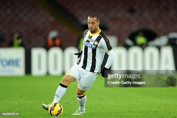 Dos Santos Torres Guilherme of Udinese in action during the TIM CUP match between SSC Napoli and Udinese Calcio at the San Paolo Stadium on January...