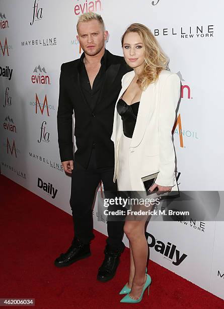 Model/actress Dylan Penn and guest attend The DAILY FRONT ROW "Fashion Los Angeles Awards" at the Sunset Tower Hotel on January 22, 2015 in West...