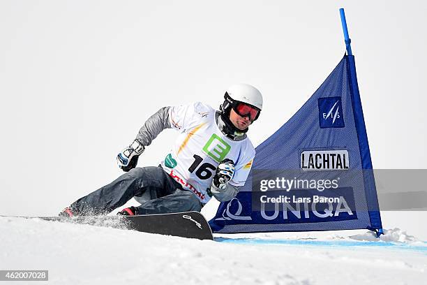 Rok Flander of Slovenia competes in the Men's Parallel Giant Slalom Finals during the FIS Freestyle Ski and Snowboard World Championships 2015 on...