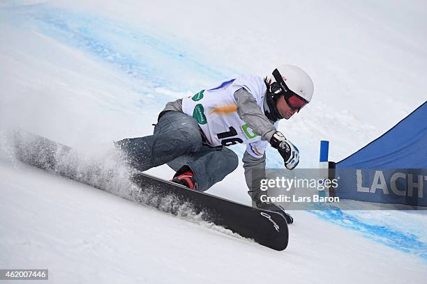 Rok Flander of Slovenia competes in the Men's Parallel Giant Slalom Finals during the FIS Freestyle Ski and Snowboard World Championships 2015 on...