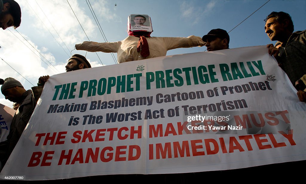 Protests Against Caricatures Published Charlie Hebdo Take Place In Kashmir