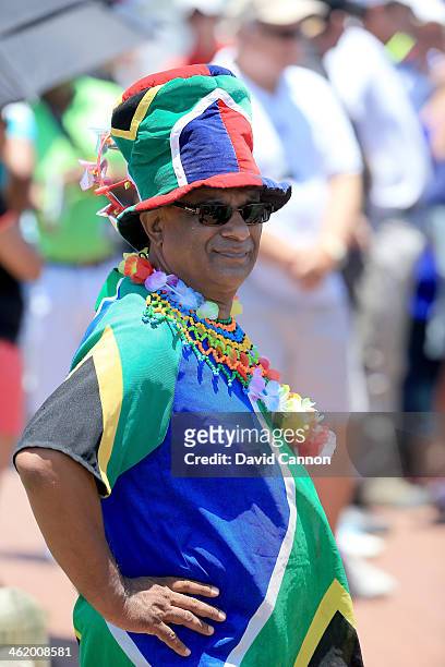 Colourful South African Golf fan during the final round of the 2014 Volvo Golf Champions at Durban Country Club on January 12, 2014 in Durban, South...