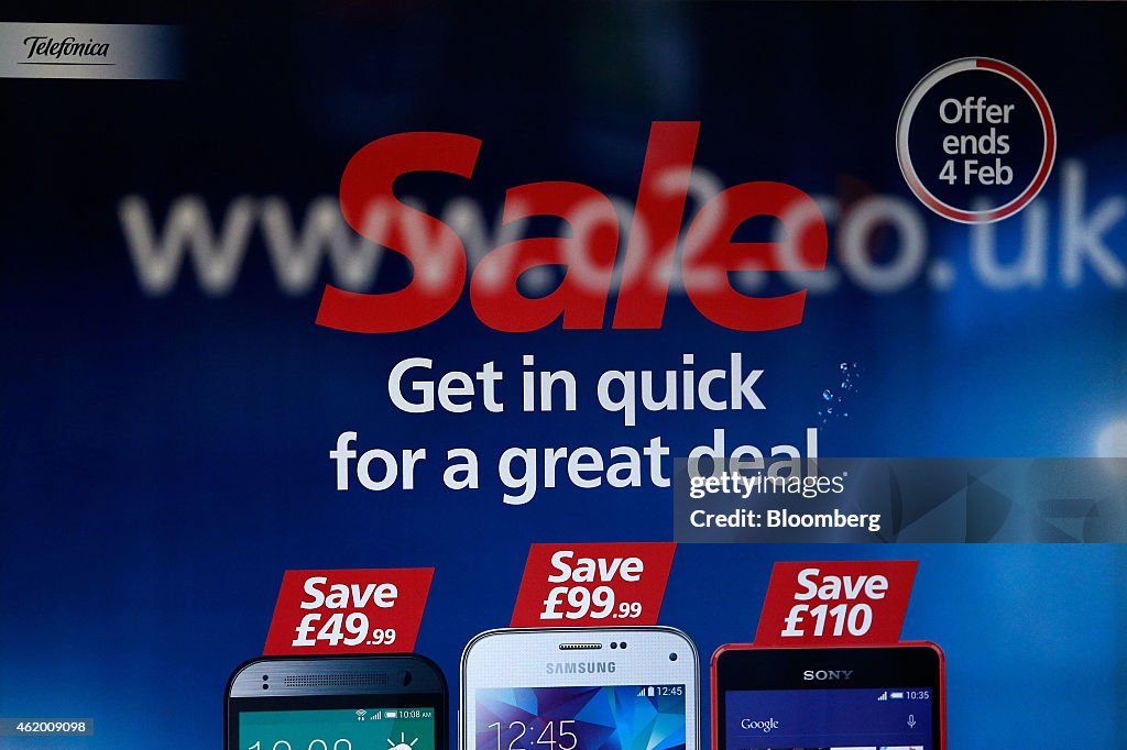 General Views Of O2 Mobile Stores As Hutchison Whampoa Ltd. Enters Talks To Buy O2 For 10.25 Billion Pounds