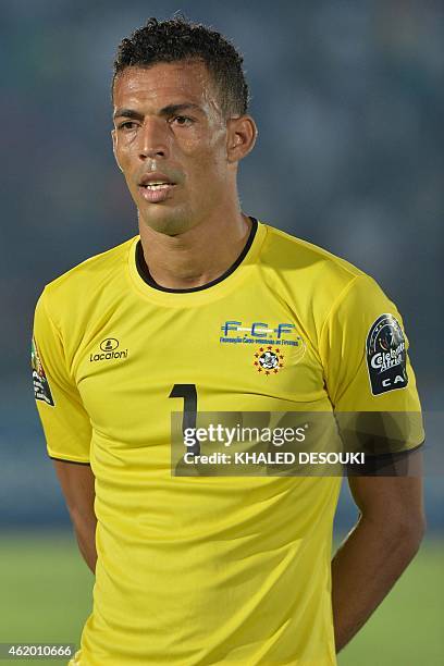 Cap Verde's goalkeeper Vozinha poses ahead of the 2015 African Cup of Nations group B football match between Cape Verde and Democratic Republic of...