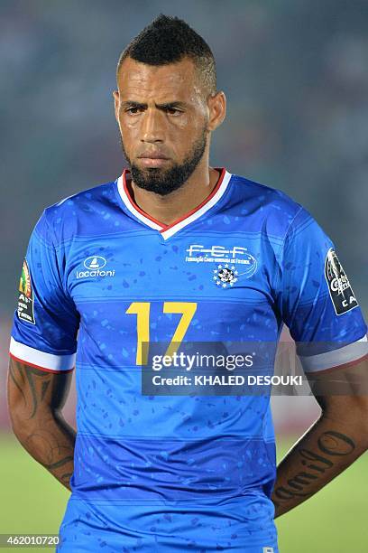 Cape Verde's midfielder Calu poses ahead of the 2015 African Cup of Nations group B football match between Cape Verde and Democratic Republic of...