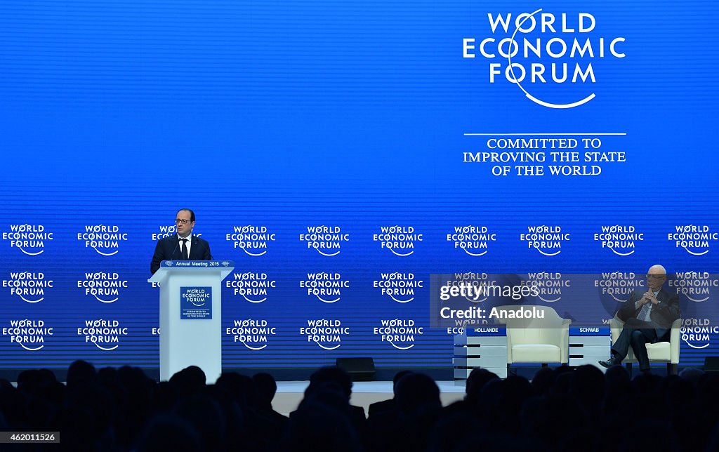 French President Francois Hollande in Davos