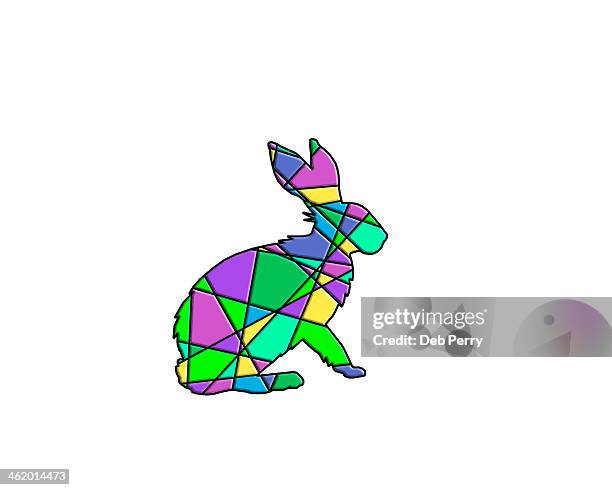 patchwork rabbit - traverse city stock illustrations