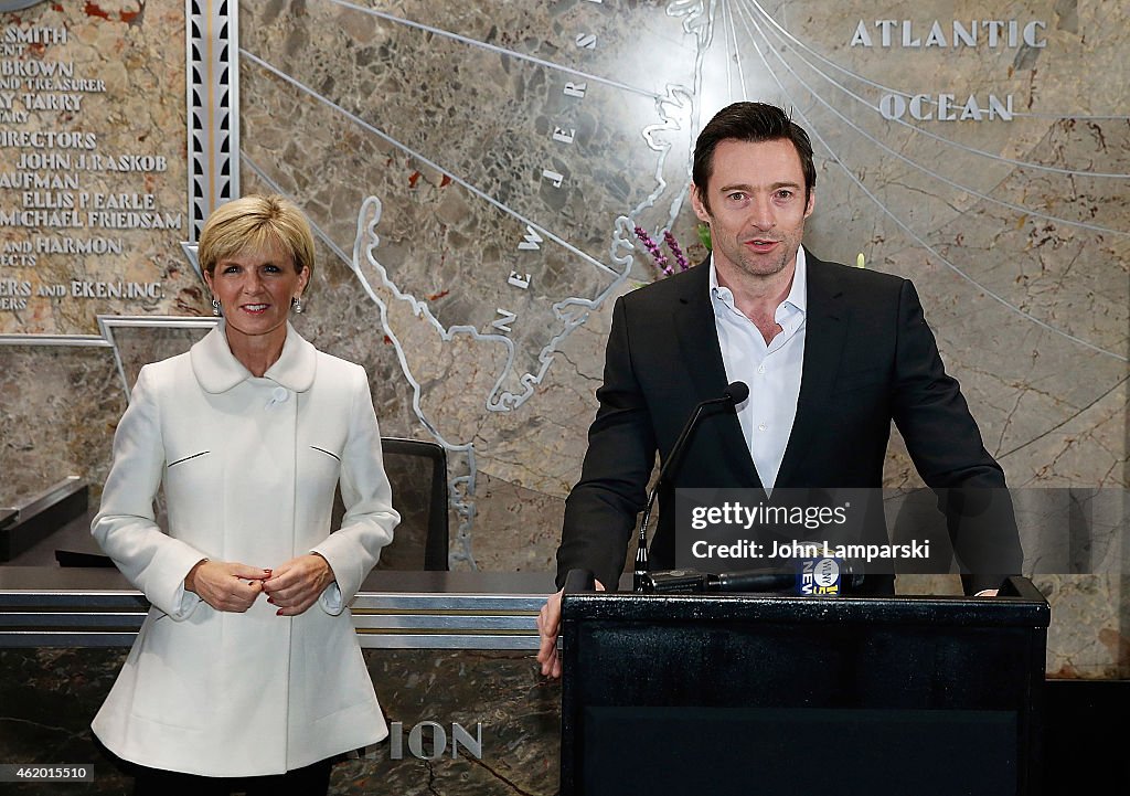 Hugh Jackman And Julie Bishop Light The Empire State Building For Australia Day