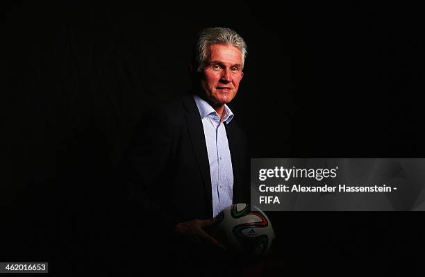 World Coach of the Year for Men's Football nominee and former manager of Bayern Munich Jupp Heynckes of Germany poses for a portrait prior to the...