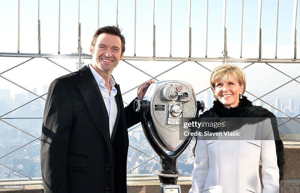 Hugh Jackman And Julie Bishop Light The Empire State Building For Australia Day