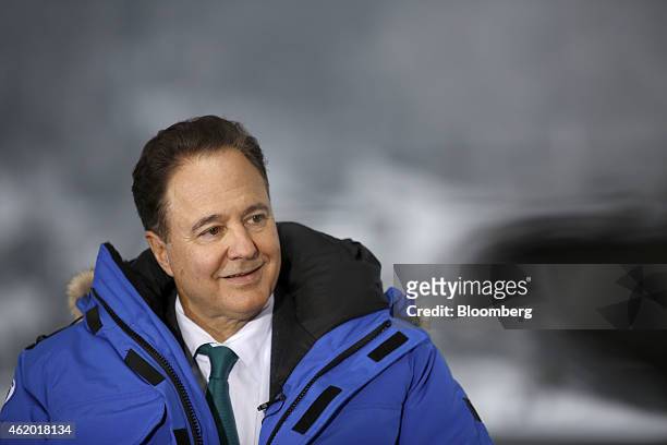 Stephen Pagliuca, managing partner at Bain Capital LLC, pauses during a Bloomberg Television interview on day three of the World Economic Forum in...