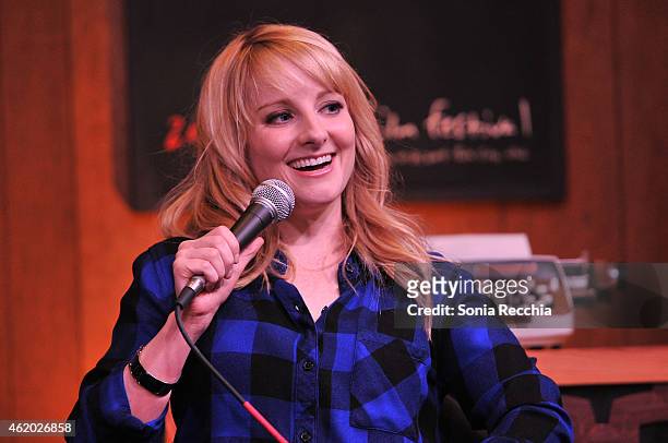 Actress Melissa Rauch attends the Cinema Cafe during the 2015 Sundance Film Festival at Filmmaker Lodge on January 23, 2015 in Park City, Utah.