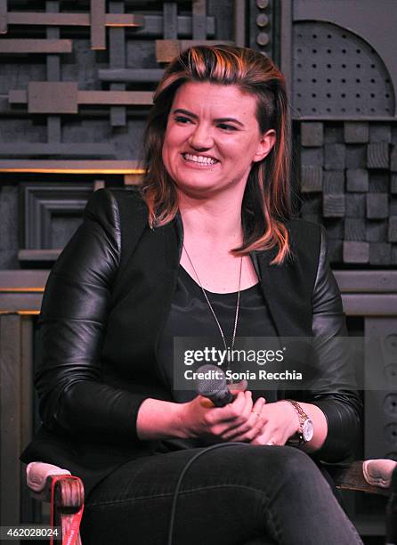 Director Leslye Headland speaks onstage at the Cinema Cafe during the 2015 Sundance Film Festival at Filmmaker Lodge on January 23, 2015 in Park...