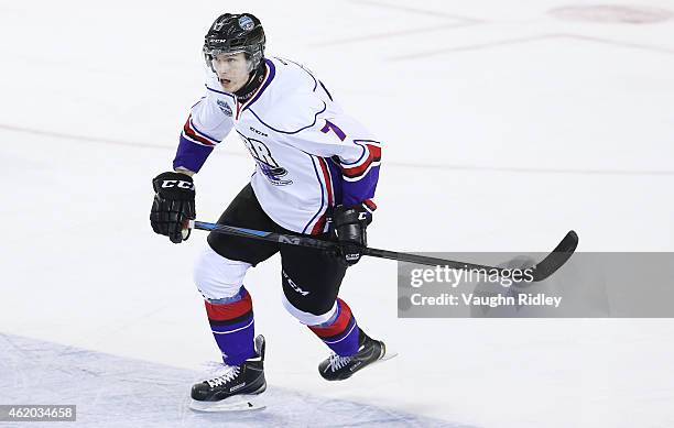 Paul Bittner of Team Orr skates during the 2015 BMO CHL/NHL Top Prospects Game against Team Cherry at the Meridian Centre on January 22, 2015 in St...