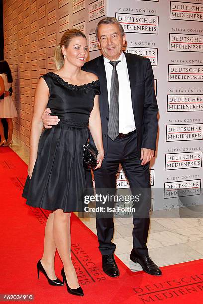 Marion Popp and Wolfgang Niersbach attend the German Media Award 2015 on January 23, 2015 in Baden-Baden, Germany.