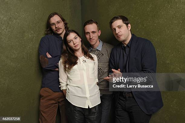 Filmmaker Charles Poekel, actors Hannah Gross, Jason Shelton and Kentucker Audley from "Christmas, Again" pose for a portrait at the Village at the...