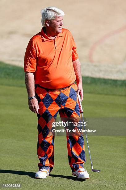 John Daly of the United States prepares to putt on the eighth hole during round two of the Humana Challenge in partnership with The Clinton...