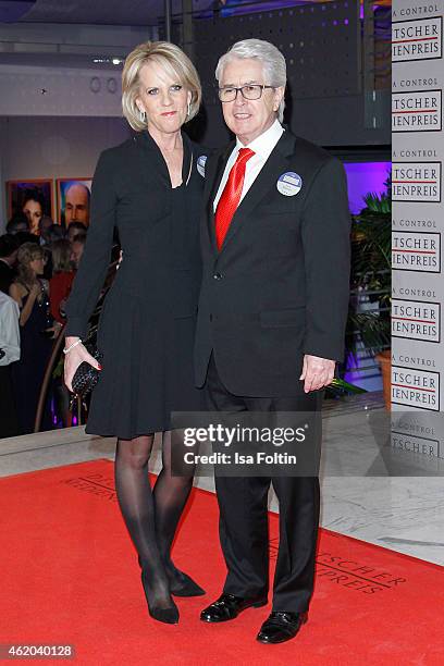 Britta Gessler and Frank Elstner attend the German Media Award 2015 on January 23, 2015 in Baden-Baden, Germany.