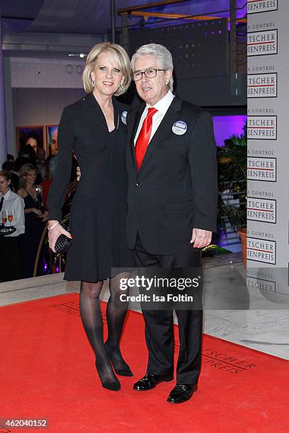 Britta Gessler and Frank Elstner attend the German Media Award 2015 on January 23, 2015 in Baden-Baden, Germany.