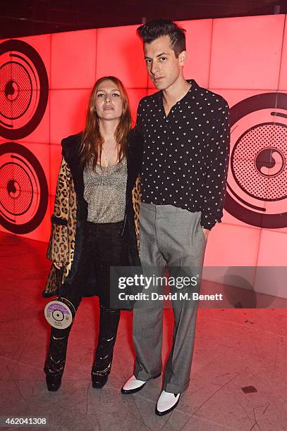 Josephine de la Baume and Mark Ronson attend a party to celebrate the launch of Mark's new album 'Uptown Special' at Television Centre White City on...